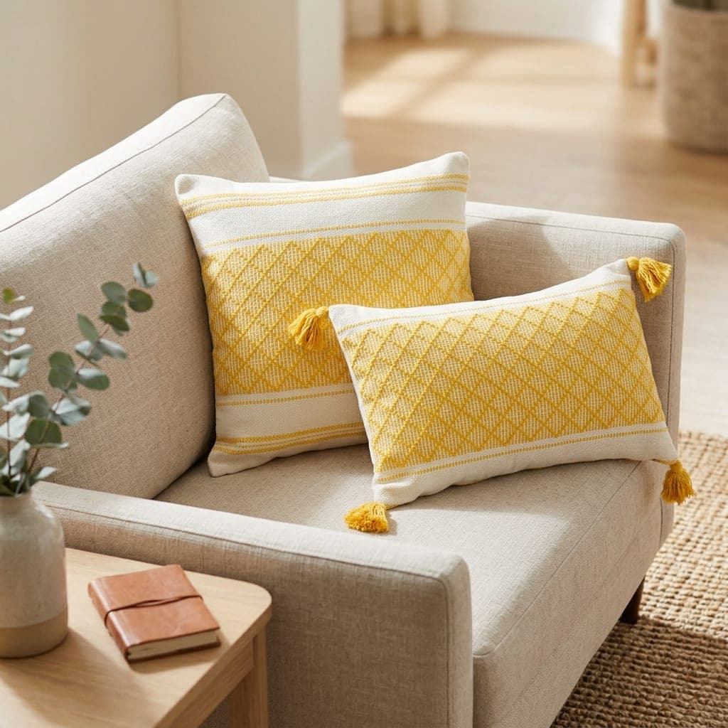 Coussin losanges jaune — miniature 3