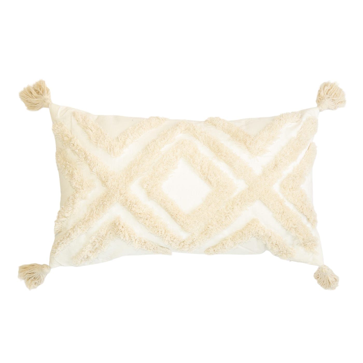 Coussin tufté écru à pompons — vue 2